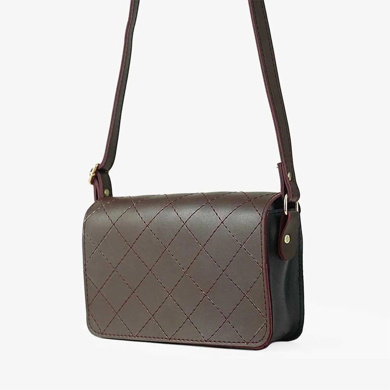 Stitch Crossbody Bag Maroon