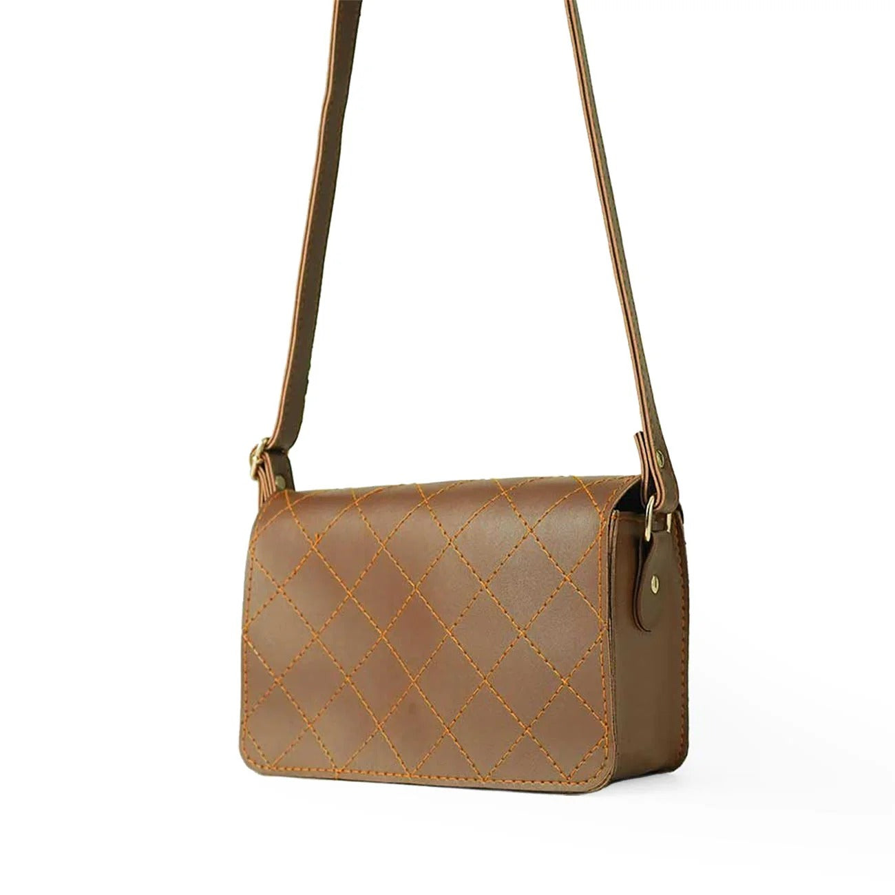 Stitch Crossbody Bag Brown
