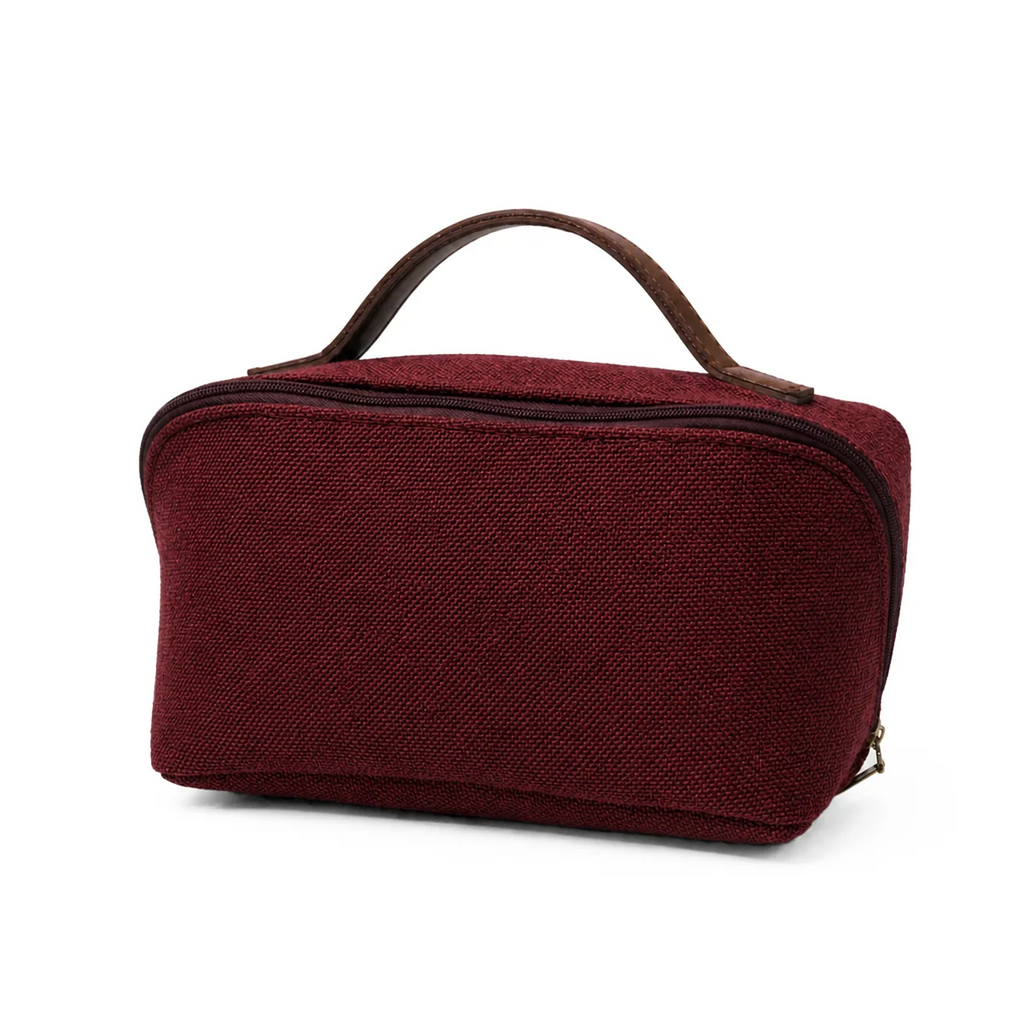 Travel Cosmetic Bag Canvas Maroon