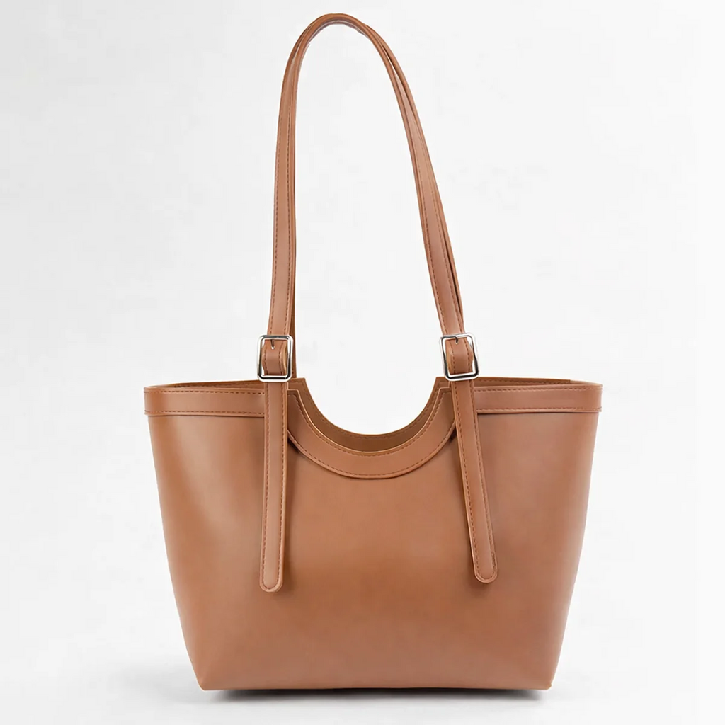 Caramel Curve Tote Bag Brown