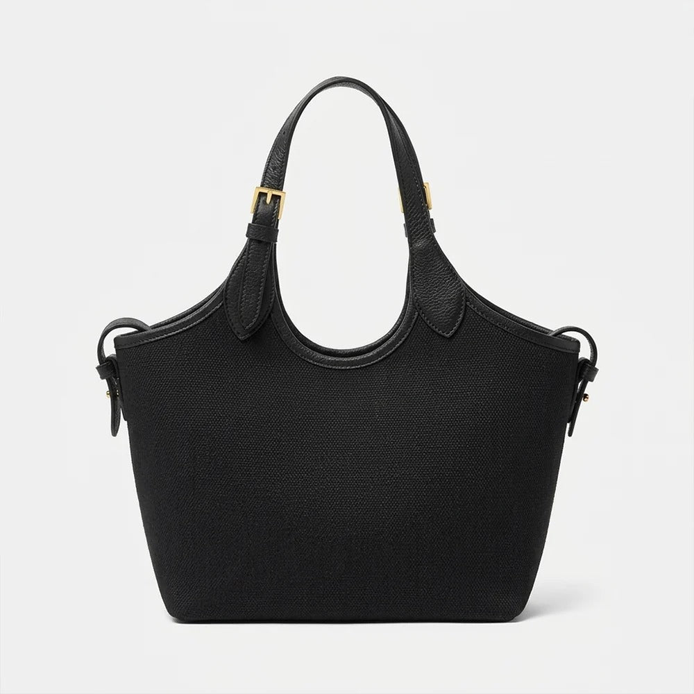 Bucket Canvas Tote Bag Black