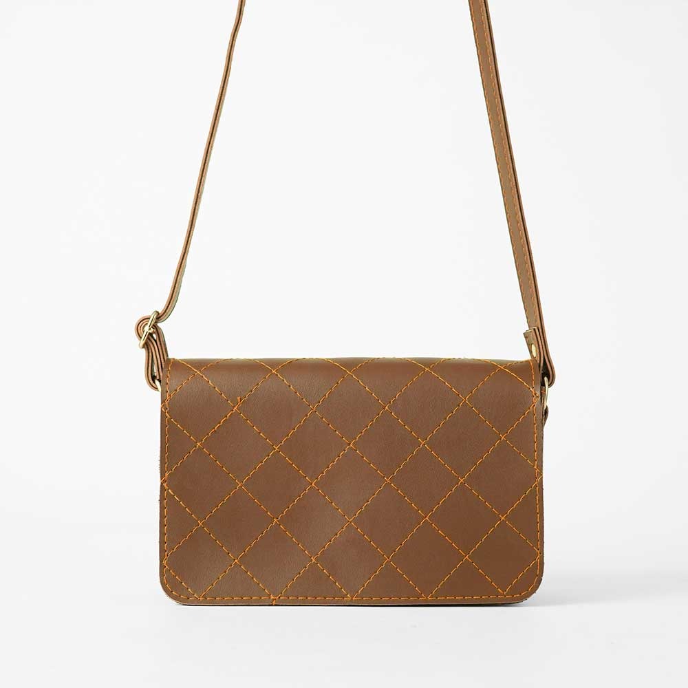 Stitch Crossbody Bag Brown