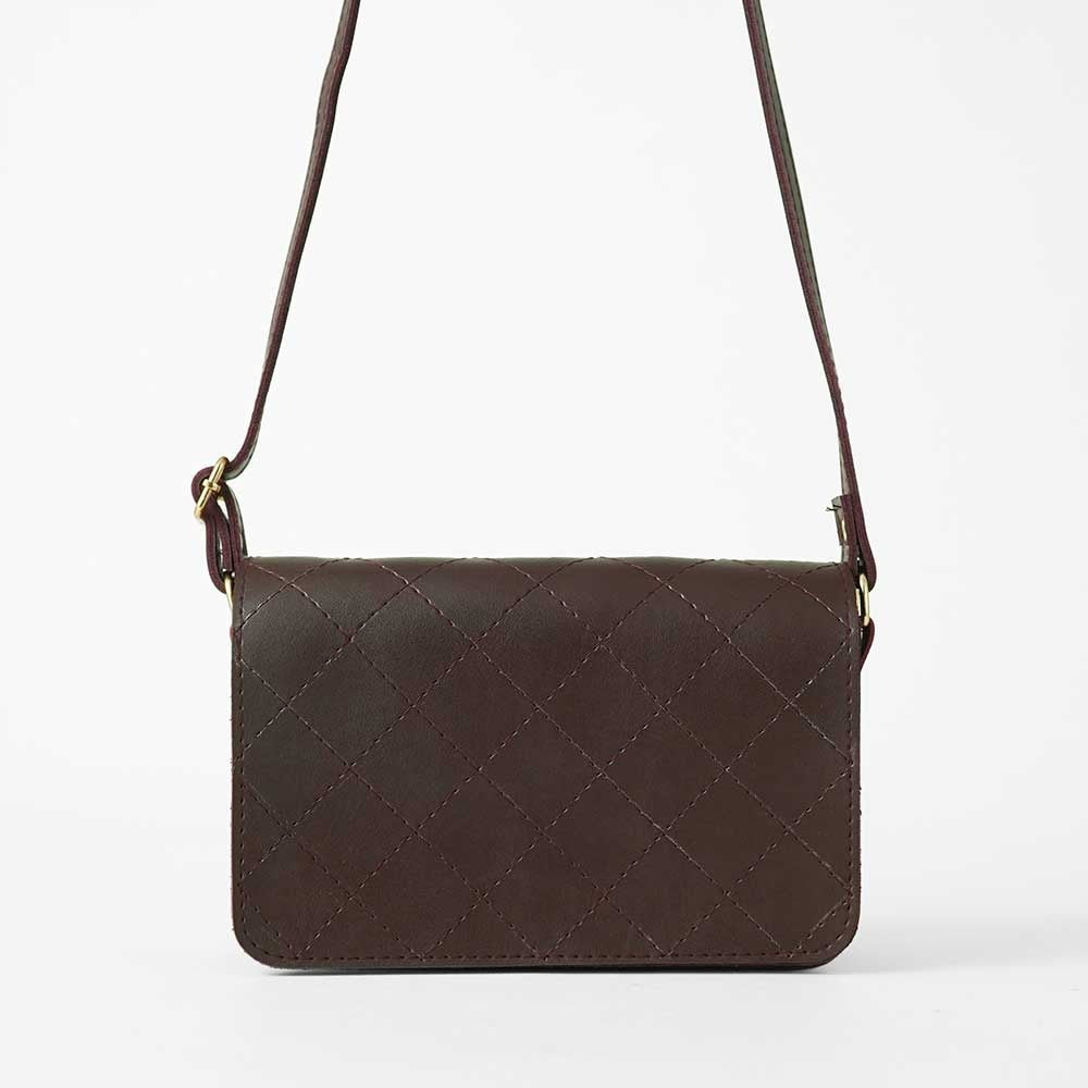Stitch Crossbody Bag Maroon