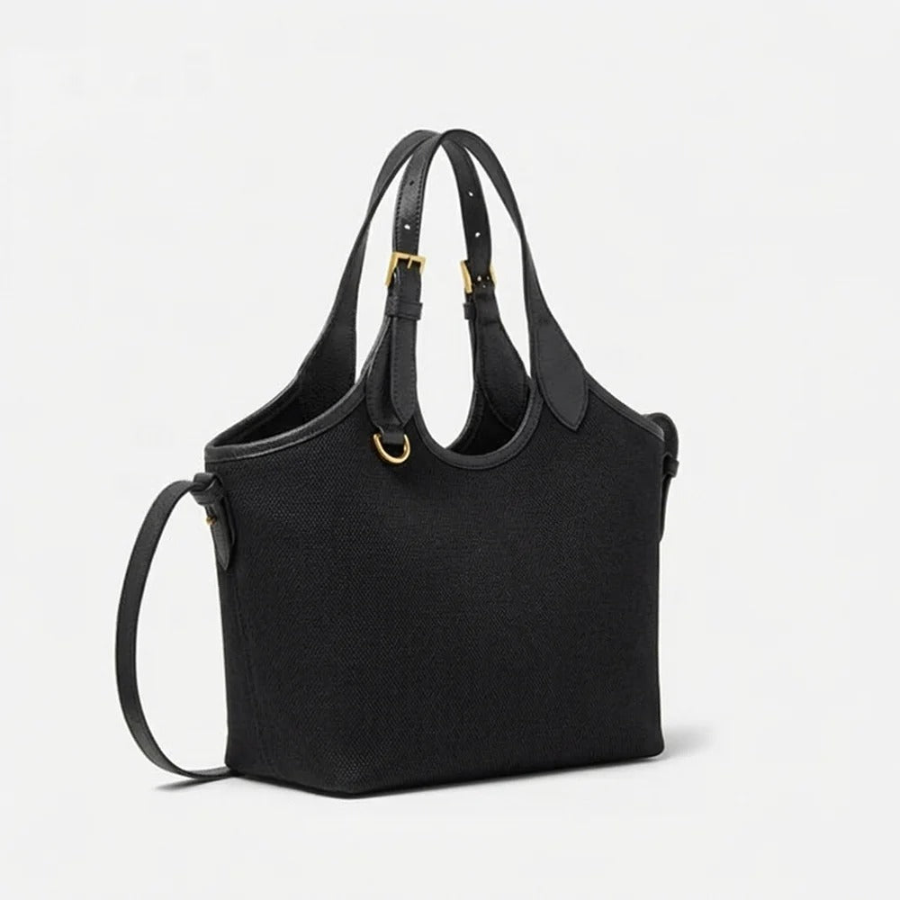 Bucket Canvas Tote Bag Black