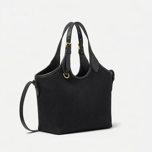 Bucket Canvas Tote Bag Black