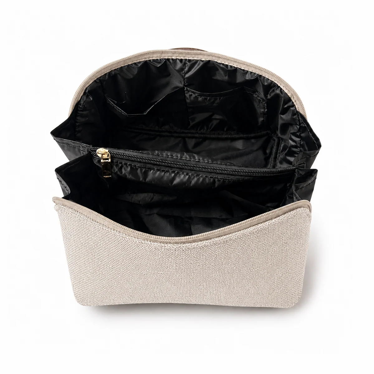 Travel Cosmetic Bag Canvas Beige