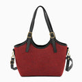 Bucket Canvas Tote Bag Maroon & Black